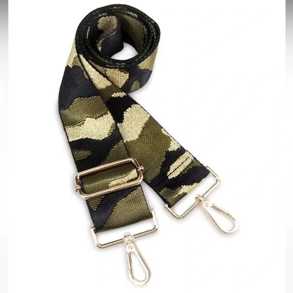 Camouflage Guitar Strap Adjustable Wide Replacement Strap Gold Hardware - Picture 6 of 8